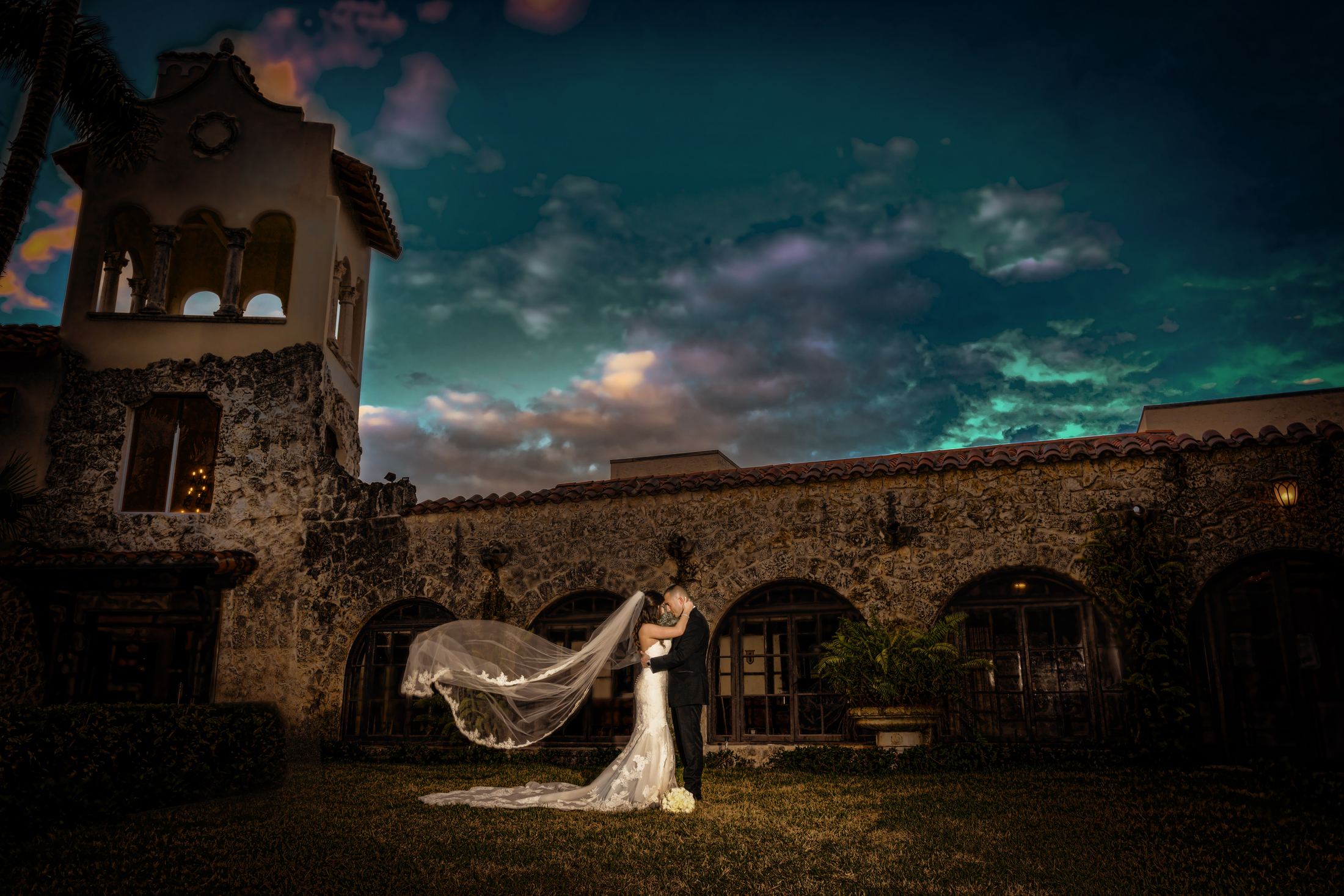 Artistic wedding portrait